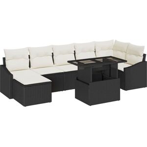Vidaxl - Garden Sofa Set with Cushion with Storage 8 pcs Black, Cream Vidaxl - Garden Sofa Set with Cushion with Storage 8 pcs Black, Cream