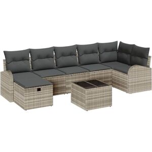 Vidaxl - Garden Sofa Set 8 pcs Light grey 289 x 124 x 85 cm Poly rattan Vidaxl - Garden Sofa Set 8 pcs Light grey 289 x 124 x 85 cm Poly rattan
