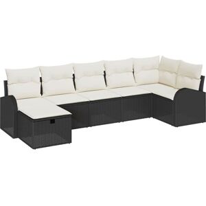Vidaxl - Garden Sofa Set 7 pcs Black and cream 289 x 124 x 85 cm Vidaxl - Garden Sofa Set 7 pcs Black and cream 289 x 124 x 85 cm