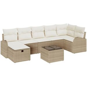 Vidaxl - Garden Sofa Set 8 pcs Beige and cream 289 x 124 x 85 cm Vidaxl - Garden Sofa Set 8 pcs Beige and cream 289 x 124 x 85 cm