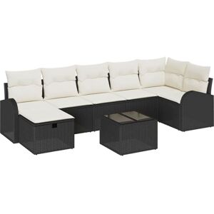 Vidaxl - Garden Sofa Set 8 pcs Black and cream 289 x 124 x 85 cm Vidaxl - Garden Sofa Set 8 pcs Black and cream 289 x 124 x 85 cm