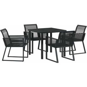 Garden Dining Set 5 pcs Black Poly rattan Vidaxl Garden Dining Set 5 pcs Black Poly rattan Vidaxl