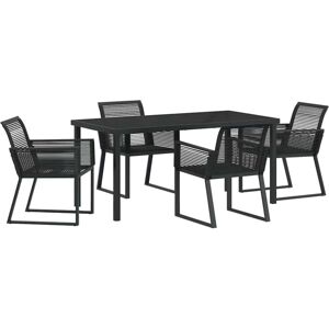 Garden Dining Set 5 pcs Black Poly rattan Vidaxl Garden Dining Set 5 pcs Black Poly rattan Vidaxl