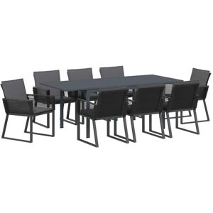 Garden Dining Set 9 pcs Black Poly rattan vidaXL Garden Dining Set 9 pcs Black Poly rattan vidaXL