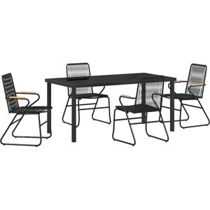 Garden Dining Set 5 pcs Black pvc rattan Vidaxl Garden Dining Set 5 pcs Black pvc rattan Vidaxl