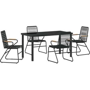 Garden Dining Set 5 pcs Black pvc rattan Vidaxl Garden Dining Set 5 pcs Black pvc rattan Vidaxl