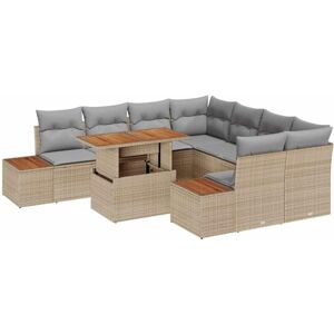 Vidaxl - Garden Dining Set Manual 9 pcs Beige, Grey 100 x 55 x 73 cm Vidaxl - Garden Dining Set Manual 9 pcs Beige, Grey 100 x 55 x 73 cm