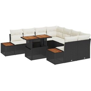 Vidaxl - Garden Dining Set Manual 9 pcs Black, Beige 100 x 55 x 73 cm Vidaxl - Garden Dining Set Manual 9 pcs Black, Beige 100 x 55 x 73 cm