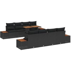 Vidaxl - Garden Dining Set Manual 9 pcs Black, Brown 100 x 55 x 73 cm Vidaxl - Garden Dining Set Manual 9 pcs Black, Brown 100 x 55 x 73 cm
