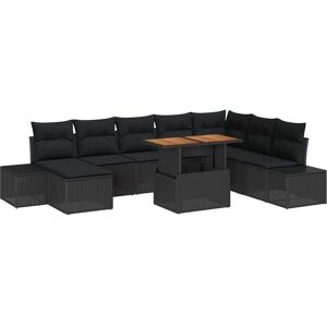 Garden Dining Set with Cushion 9 pcs Black, Brown Vidaxl Garden Dining Set with Cushion 9 pcs Black, Brown Vidaxl