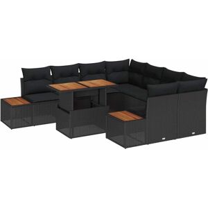 Vidaxl - Garden Dining Set Manual 9 pcs Black, Brown 100 x 55 x 73 cm Vidaxl - Garden Dining Set Manual 9 pcs Black, Brown 100 x 55 x 73 cm