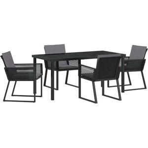 Vidaxl - Garden Dining Set 5 pcs Black Poly rattan Vidaxl - Garden Dining Set 5 pcs Black Poly rattan