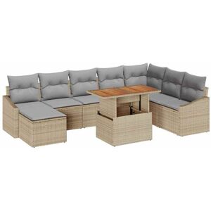 Garden Dining Set with Cushion 9 pcs Beige, Grey Vidaxl Garden Dining Set with Cushion 9 pcs Beige, Grey Vidaxl