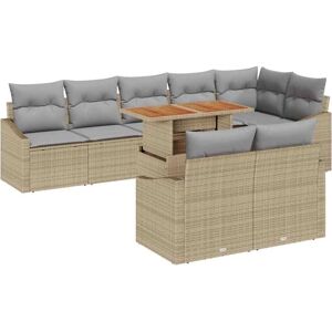 Garden Sofa Set with Cushion 9 pcs Beige, Grey 100 x 55 x 73 cm Vidaxl Garden Sofa Set with Cushion 9 pcs Beige, Grey 100 x 55 x 73 cm Vidaxl