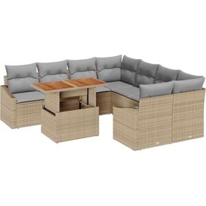 Vidaxl - Garden Dining Set with Cushion Beige, Grey 100 x 55 x 73 cm Vidaxl - Garden Dining Set with Cushion Beige, Grey 100 x 55 x 73 cm