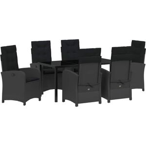 Garden Dining Set 7 pcs Black Poly Rattan Vidaxl Garden Dining Set 7 pcs Black Poly Rattan Vidaxl