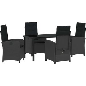 Garden Dining Set 5 pcs Black Poly Rattan Vidaxl Garden Dining Set 5 pcs Black Poly Rattan Vidaxl