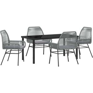 Garden Dining Set 5 pcs Grey Poly Rattan Vidaxl Garden Dining Set 5 pcs Grey Poly Rattan Vidaxl