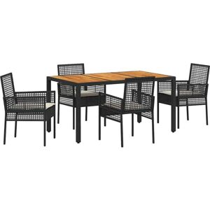 Garden Dining Set 5 pcs Black Poly rattan Vidaxl Garden Dining Set 5 pcs Black Poly rattan Vidaxl