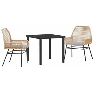 Garden Dining Set 3 pcs Brown Poly Rattan Vidaxl Garden Dining Set 3 pcs Brown Poly Rattan Vidaxl