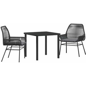 Garden Dining Set 3 pcs Black Poly Rattan Vidaxl Garden Dining Set 3 pcs Black Poly Rattan Vidaxl