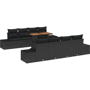 Vidaxl - Garden Dining Set Manual 9 pcs Black, Brown 100 x 55 x 73 cm Vidaxl - Garden Dining Set Manual 9 pcs Black, Brown 100 x 55 x 73 cm