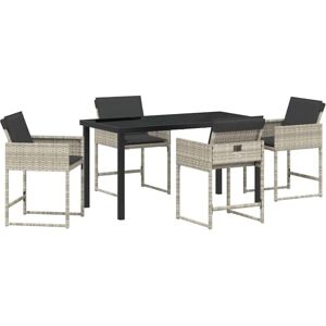 Garden Dining Set 5 pcs Light Grey Poly Rattan Vidaxl Garden Dining Set 5 pcs Light Grey Poly Rattan Vidaxl