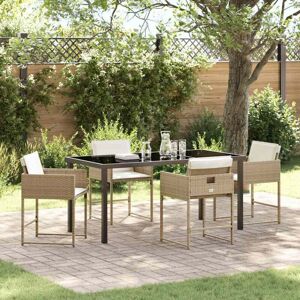 Garden Dining Set 5 pcs Beige Poly Rattan Vidaxl Garden Dining Set 5 pcs Beige Poly Rattan Vidaxl