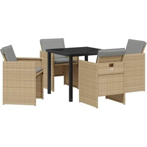 Garden Dining Set 5 pcs Beige Poly Rattan Vidaxl Garden Dining Set 5 pcs Beige Poly Rattan Vidaxl