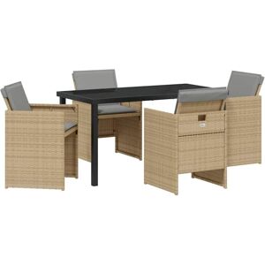 Garden Dining Set 5 pcs Beige Poly Rattan Vidaxl Garden Dining Set 5 pcs Beige Poly Rattan Vidaxl