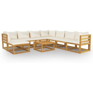 9 Piece Garden Lounge Set with Cushions Solid Wood Acacia vidaXL 9 Piece Garden Lounge Set with Cushions Solid Wood Acacia vidaXL
