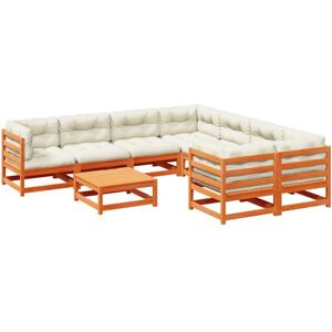 9 Piece Garden Sofa Set with Cushions Wax Brown Solid Wood Pine Vidaxl 9 Piece Garden Sofa Set with Cushions Wax Brown Solid Wood Pine Vidaxl