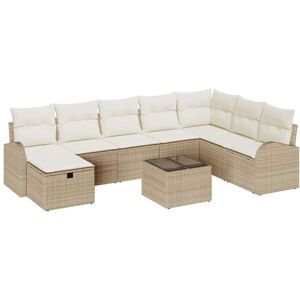 Garden Sofa Set 9 pcs Beige and cream 289 x 179 x 85 cm Vidaxl Garden Sofa Set 9 pcs Beige and cream 289 x 179 x 85 cm Vidaxl