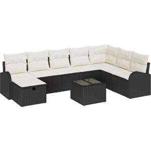 Garden Sofa Set 9 pcs Black and cream 289 x 179 x 85 cm Vidaxl Garden Sofa Set 9 pcs Black and cream 289 x 179 x 85 cm Vidaxl