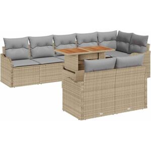 Garden Sofa Set with Cushion Manual 9 pcs Beige and light grey vidaXL Garden Sofa Set with Cushion Manual 9 pcs Beige and light grey vidaXL