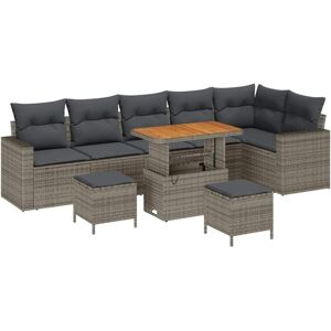 Vidaxl - Garden Sofa Set Height-Adjustable 9 pcs Grey Poly Rattan Vidaxl - Garden Sofa Set Height-Adjustable 9 pcs Grey Poly Rattan