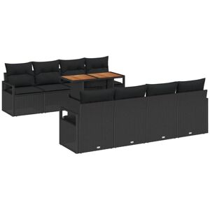 Vidaxl - Garden Sofa Set Manual 9 pcs Black, Brown 100 x 55 x 73 cm Vidaxl - Garden Sofa Set Manual 9 pcs Black, Brown 100 x 55 x 73 cm