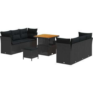 Vidaxl - Garden Sofa Set with Cushion Manual 9 pcs Black 80 x 80 x 71 cm Vidaxl - Garden Sofa Set with Cushion Manual 9 pcs Black 80 x 80 x 71 cm