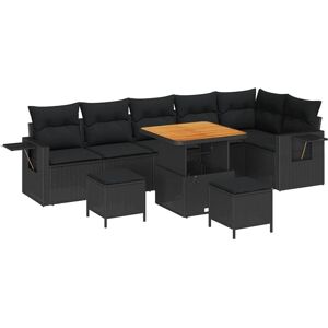Vidaxl - Garden Sofa Set Height-Adjustable 9 pcs Black Poly Rattan Vidaxl - Garden Sofa Set Height-Adjustable 9 pcs Black Poly Rattan