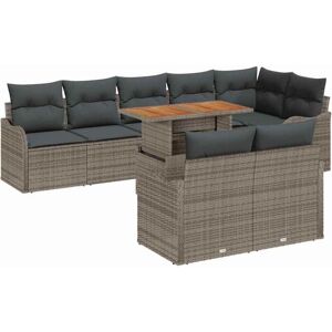Vidaxl - Garden Sofa Set with Cushion Manual 9 pcs Grey 100 x 55 x 73 cm Vidaxl - Garden Sofa Set with Cushion Manual 9 pcs Grey 100 x 55 x 73 cm