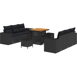 Garden Sofa Set with Cushion Manual 9 pcs Black 80 x 80 x 71 cm Vidaxl Garden Sofa Set with Cushion Manual 9 pcs Black 80 x 80 x 71 cm Vidaxl