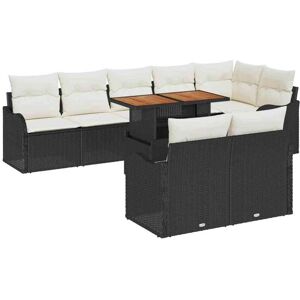 Vidaxl - Garden Sofa Set Manual 9 pcs Black and cream 100 x 55 x 73 cm Vidaxl - Garden Sofa Set Manual 9 pcs Black and cream 100 x 55 x 73 cm