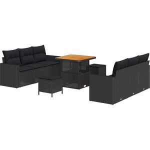 Vidaxl - Garden Sofa Set with Cushion Manual 9 pcs Black 80 x 80 x 71 cm Vidaxl - Garden Sofa Set with Cushion Manual 9 pcs Black 80 x 80 x 71 cm