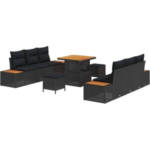 Vidaxl - Garden Sofa Set with Cushion 9 pcs Black 80 x 80 x 71 cm Vidaxl - Garden Sofa Set with Cushion 9 pcs Black 80 x 80 x 71 cm