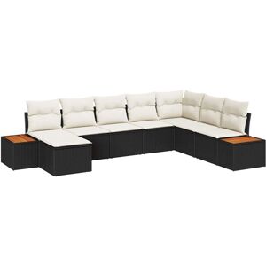 Vidaxl - Garden Sofa Set 8 pcs Black and cream 319 x 209 x 85 cm Vidaxl - Garden Sofa Set 8 pcs Black and cream 319 x 209 x 85 cm