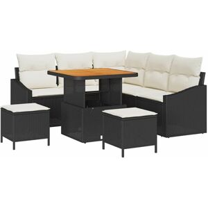 Vidaxl - Garden Sofa Set with Cushion 8 pcs Black, Cream 80 x 80 x 71 cm Vidaxl - Garden Sofa Set with Cushion 8 pcs Black, Cream 80 x 80 x 71 cm