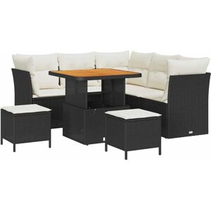 Vidaxl - Garden Sofa Set 8 pcs Black and cream 80 x 80 x 71 cm Vidaxl - Garden Sofa Set 8 pcs Black and cream 80 x 80 x 71 cm