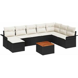 Vidaxl - Garden Sofa Set with Cushion with Storage 9 pcs Black, Cream Vidaxl - Garden Sofa Set with Cushion with Storage 9 pcs Black, Cream