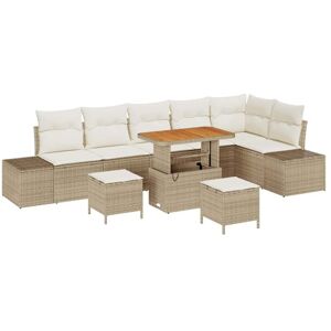 Vidaxl - Garden Sofa Set with Cushion 9 pcs Beige, Cream 90 x 55 x 71 cm Vidaxl - Garden Sofa Set with Cushion 9 pcs Beige, Cream 90 x 55 x 71 cm