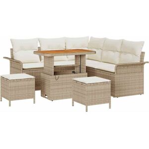 Vidaxl - Garden Sofa Set with Cushion 8 pcs Beige, Cream 90 x 55 x 71 cm Vidaxl - Garden Sofa Set with Cushion 8 pcs Beige, Cream 90 x 55 x 71 cm